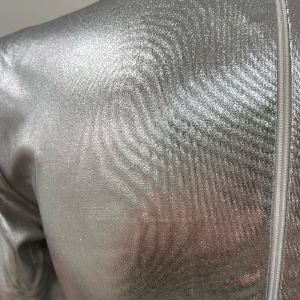 Elegant Silver Women's Metallic Bodysuit - Picture 12 of 16